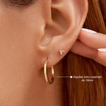 ARGOLLAS TUBO CUADRADO EN ORO 18K - Thumbnail 2