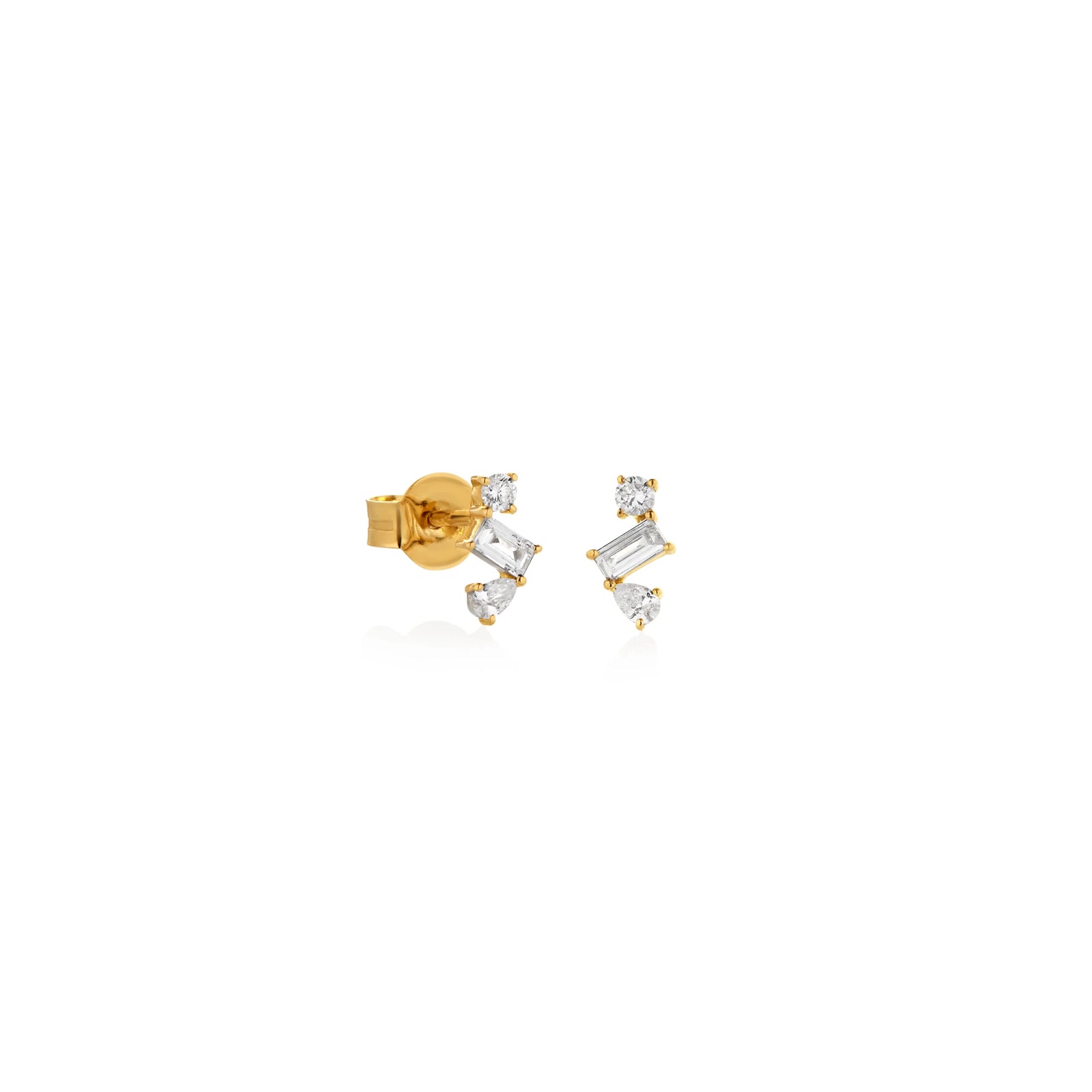 ARETES DIAMANTES MULTICORTES 0.22CT EN ORO 18K - Image 1