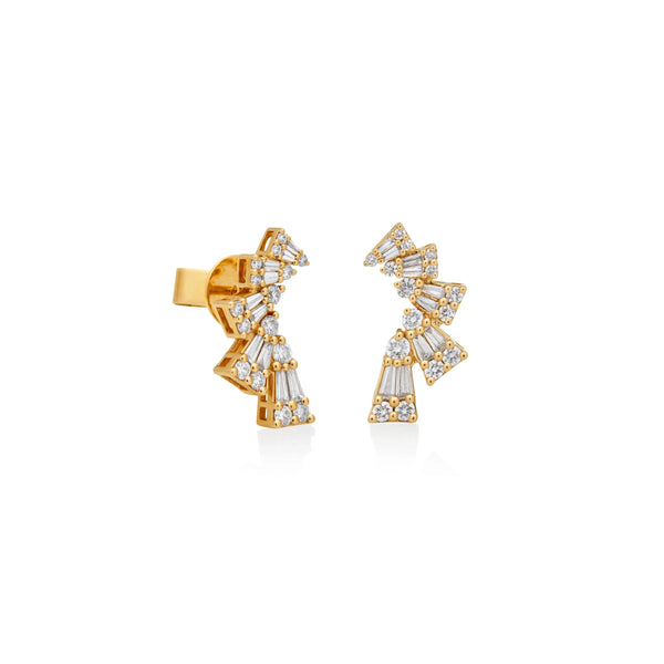 ARETES DIAMANTES TRAPECIO EN ORO 18K