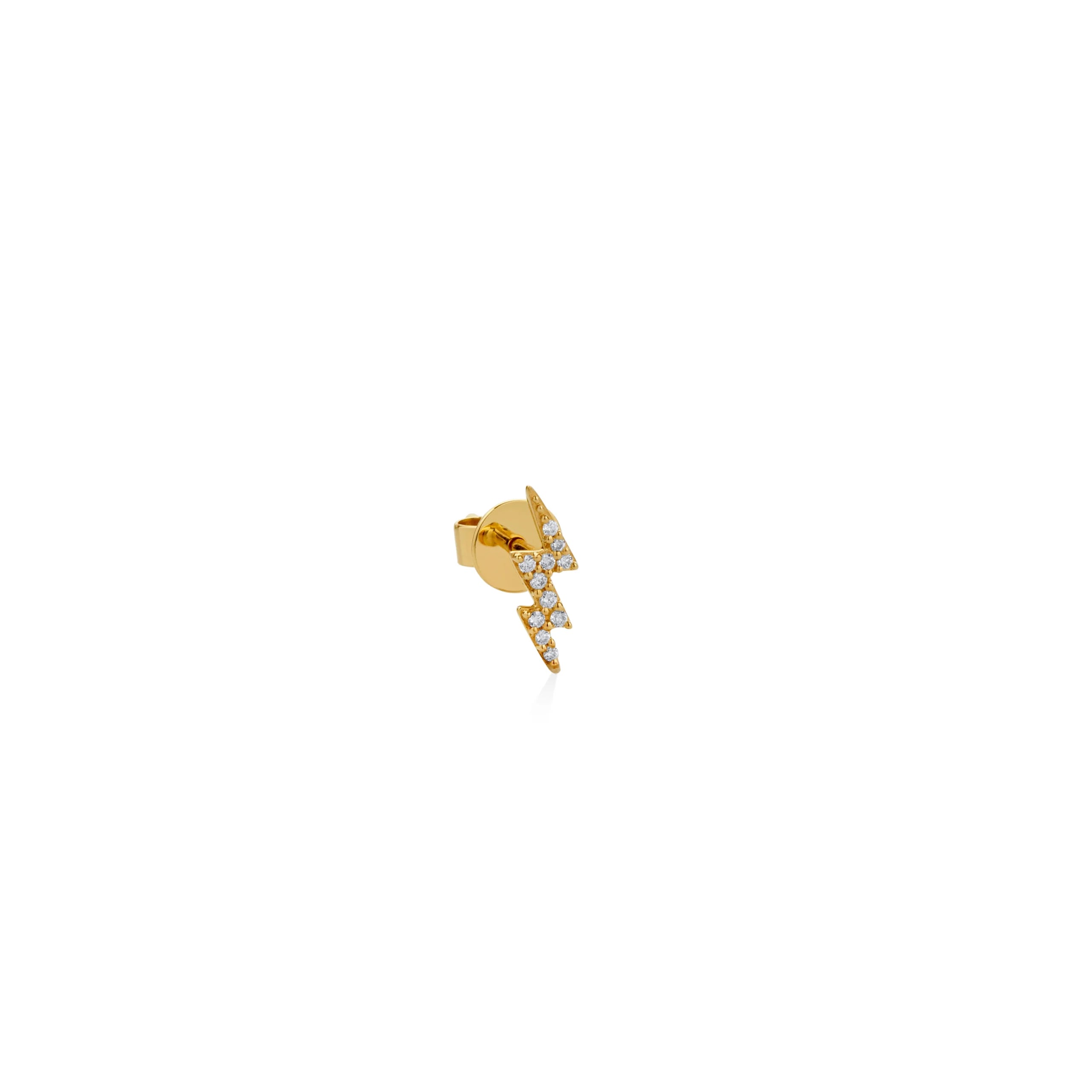 ARETES PIERCING RAYO CON DIAMANTES EN ORO 18K - Gallery 1