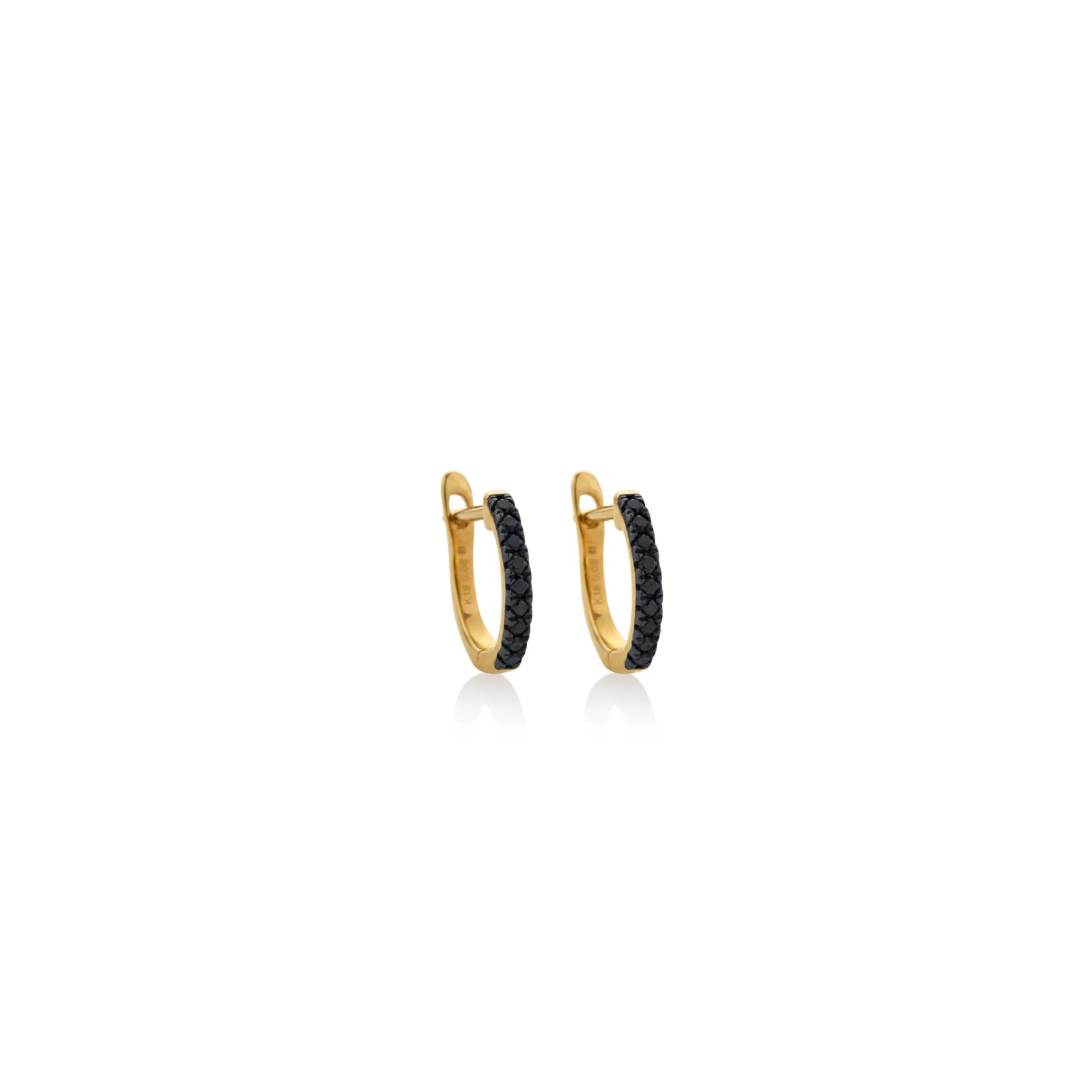 ARGOLLAS PIERCING DIAMANTES NEGROS EN ORO 18K - Image 1