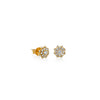 ARETES ROSETA COPO DIAMANTES EN ORO 18K