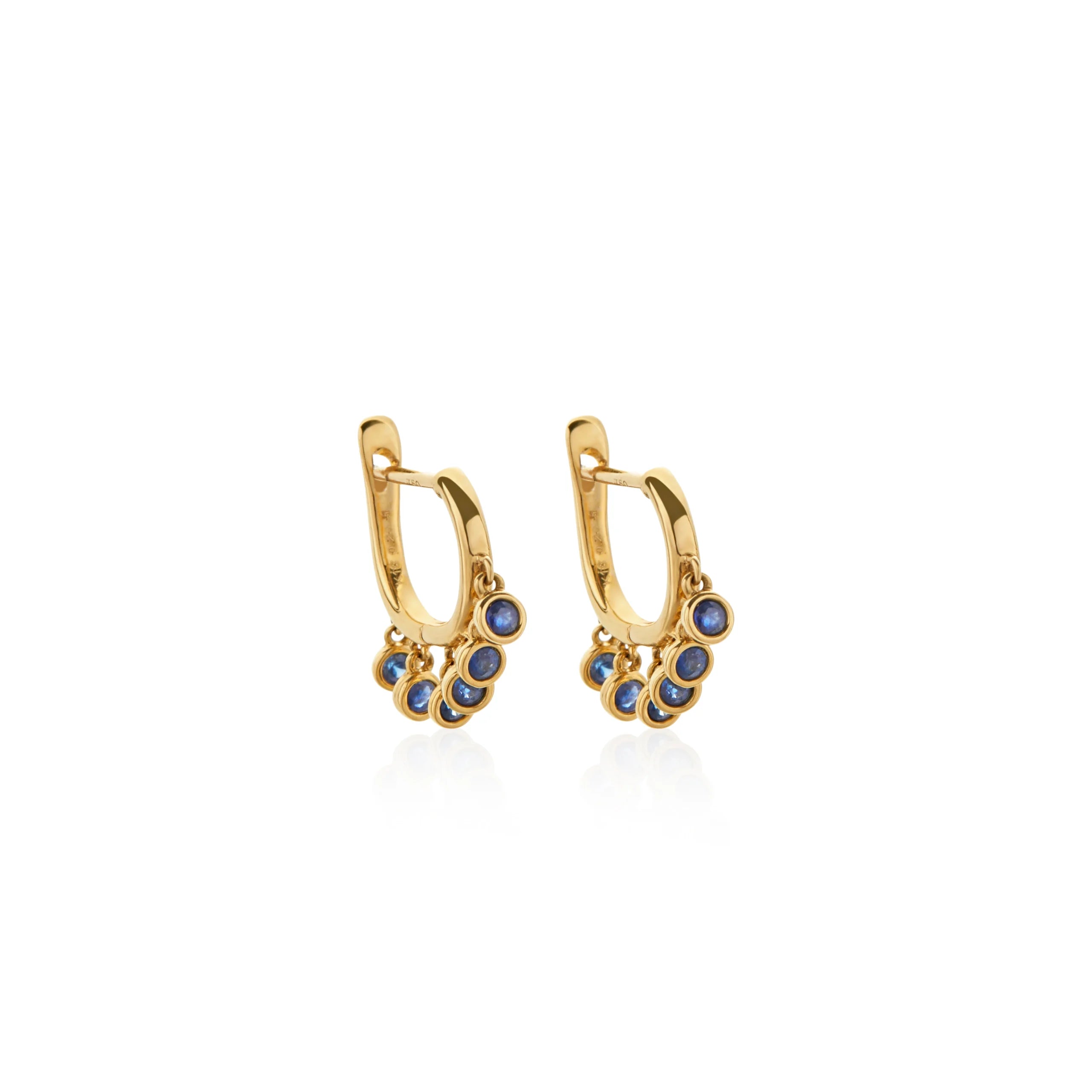 ARGOLLAS CON PIEDRAS ZAFIROS EN ORO 18K - Gallery 1