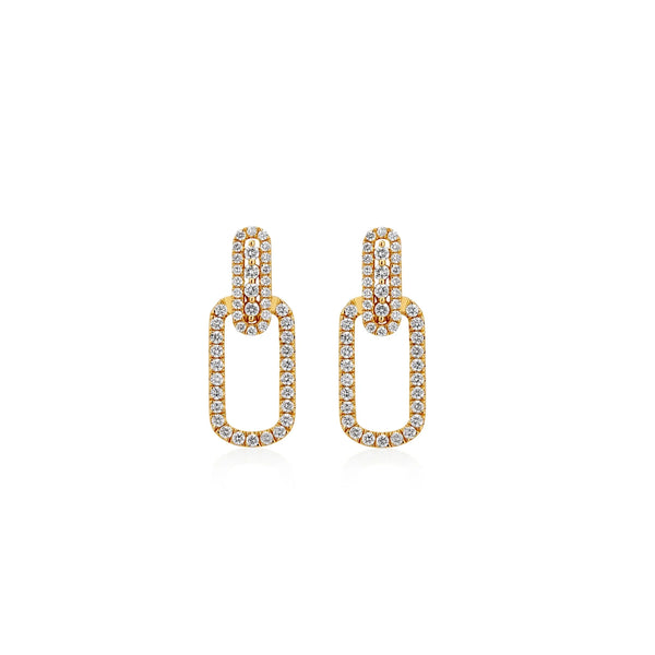 ARETES DIAMANTES CLIP DOBLE EN ORO 18K