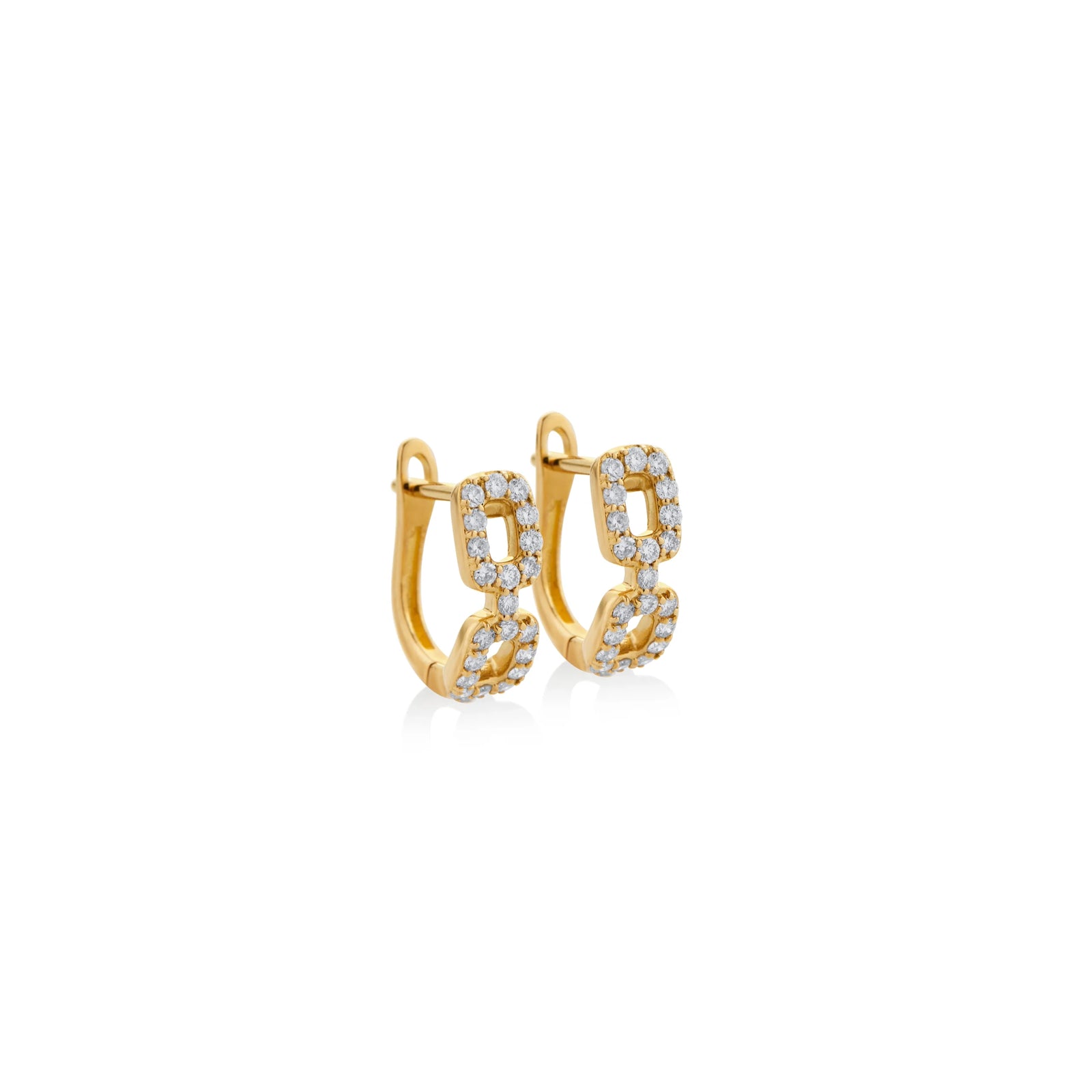 ARGOLLAS DIAMANTES 2 ESLABONES EN ORO 18K - Image 1