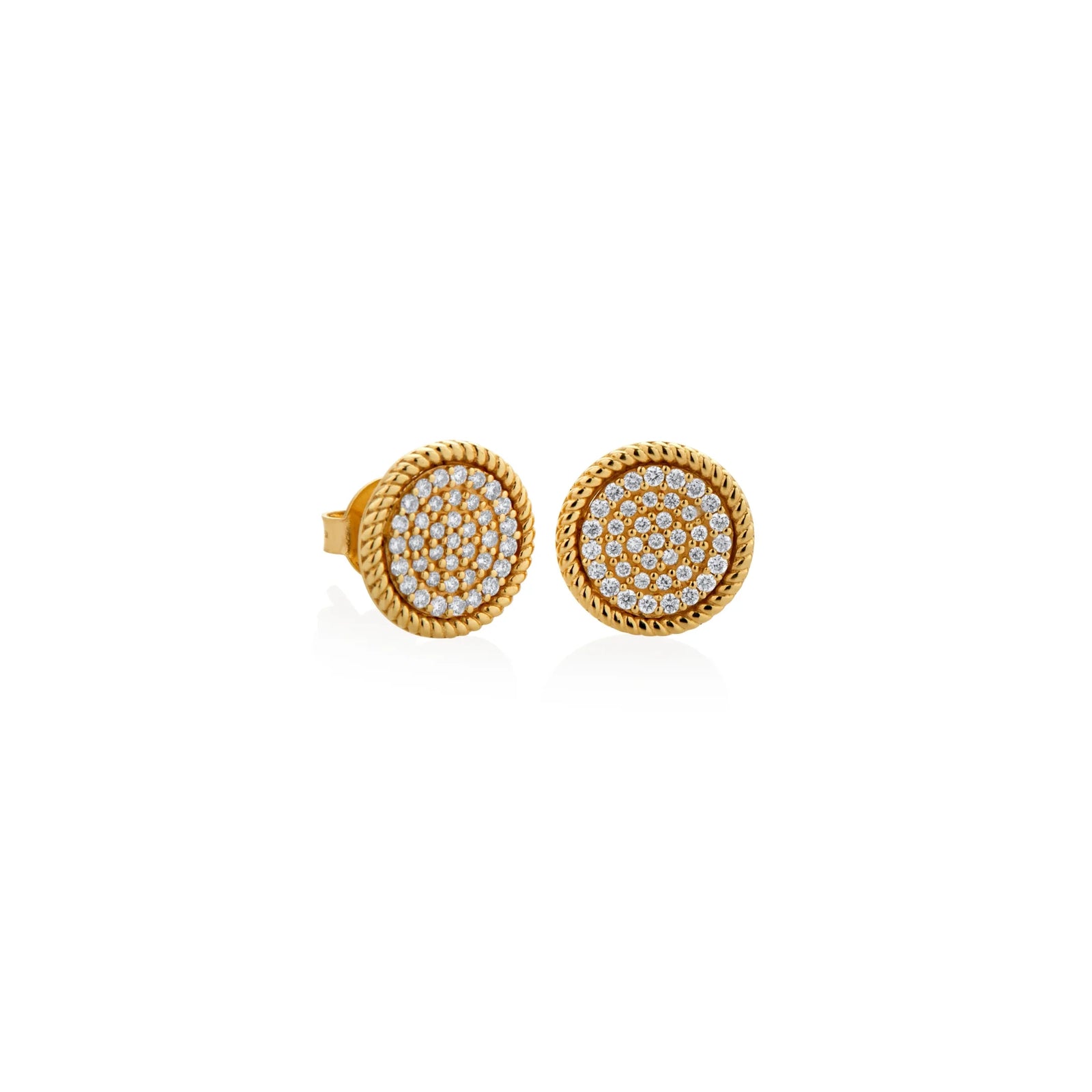 ARETES DIAMANTES BORDE ENTORCHADO EN ORO 18K - Image 1