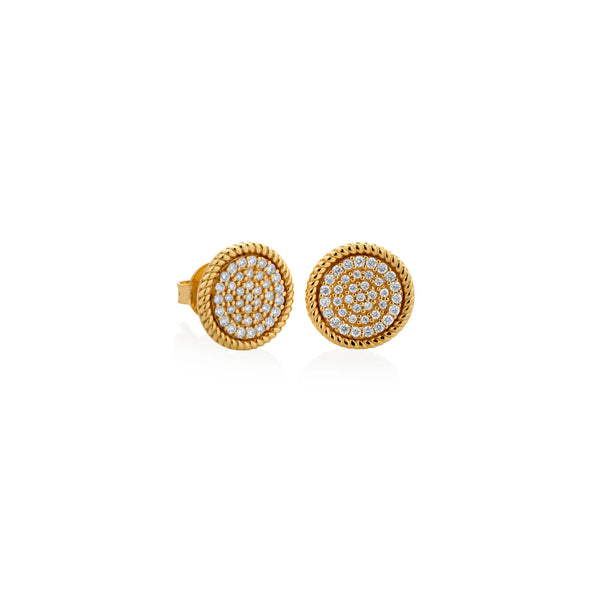 ARETES DIAMANTES BORDE ENTORCHADO EN ORO 18K