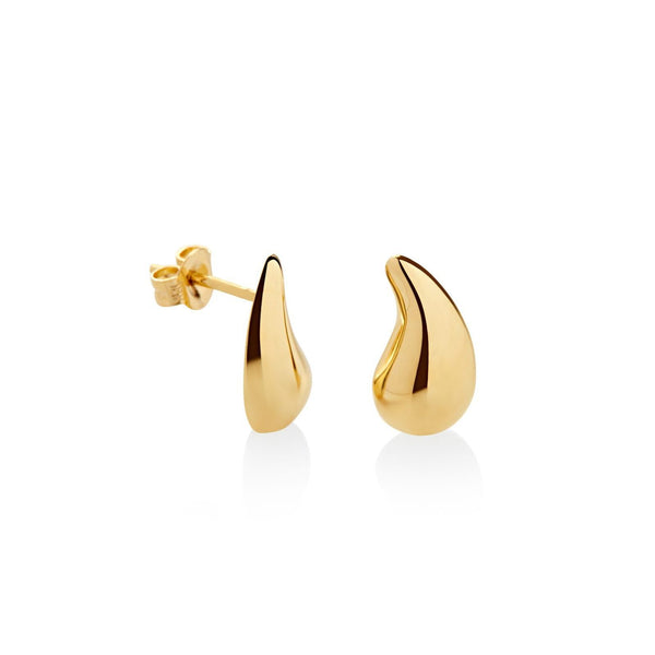 ARETES GOTA BOMBÉ EN ORO 18K