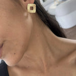ARETES ROMBO DIAMANTADO EN ORO 18K - Thumbnail 2