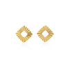 ARETES ONDEADO ROMBO EN ORO 18K