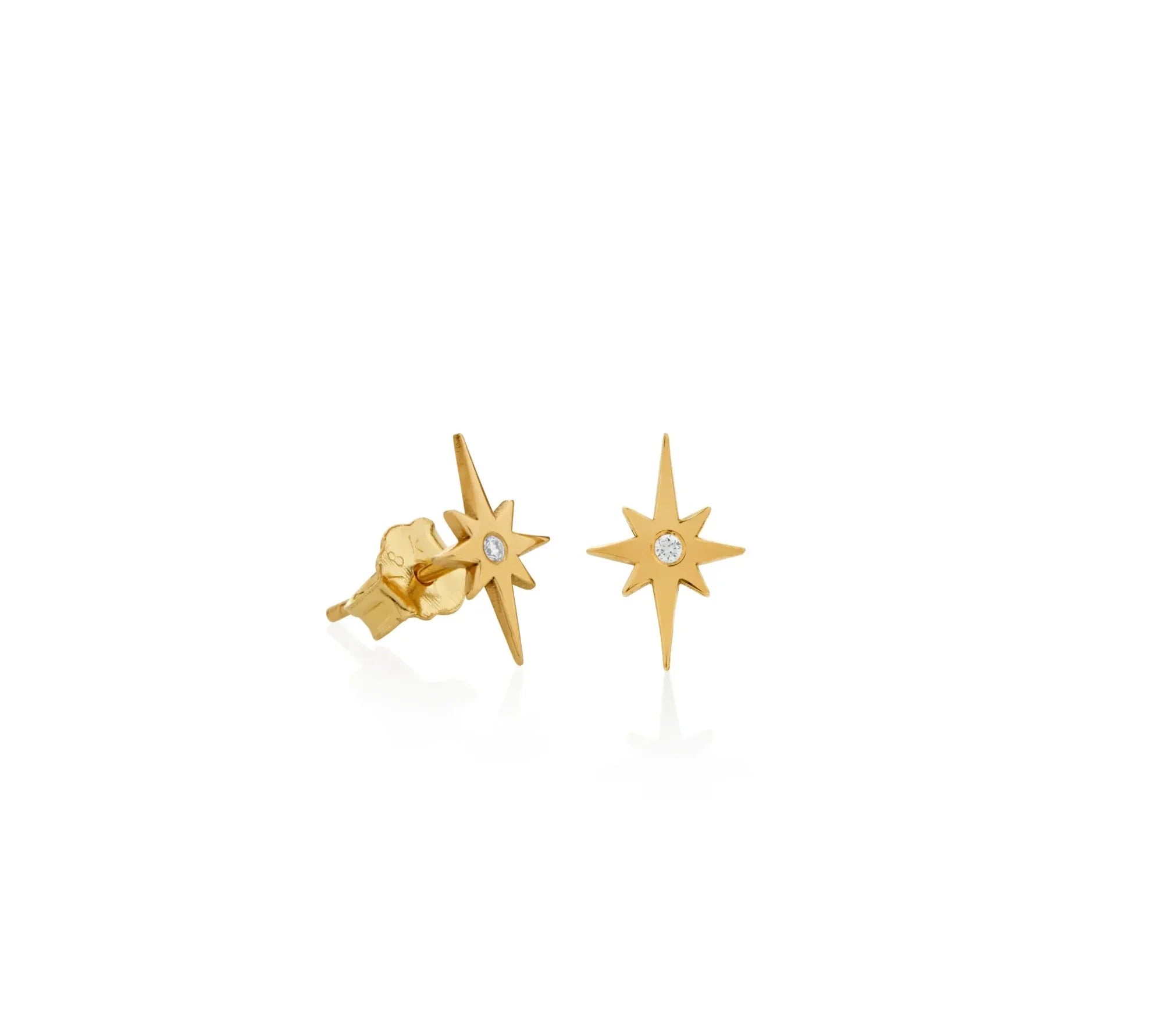 ARETES DESTELLO LARGO CON DIAMANTE EN ORO 18K - Gallery 1