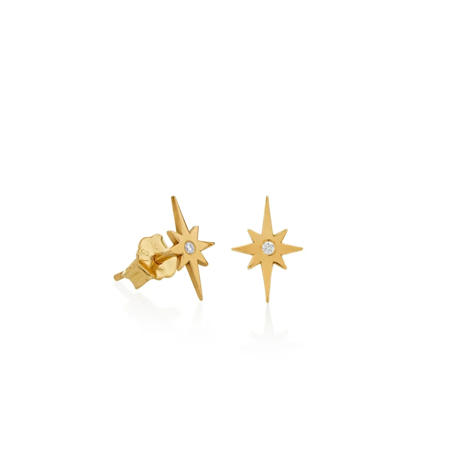 ARETES DESTELLO LARGO CON DIAMANTE EN ORO 18K - Image 1