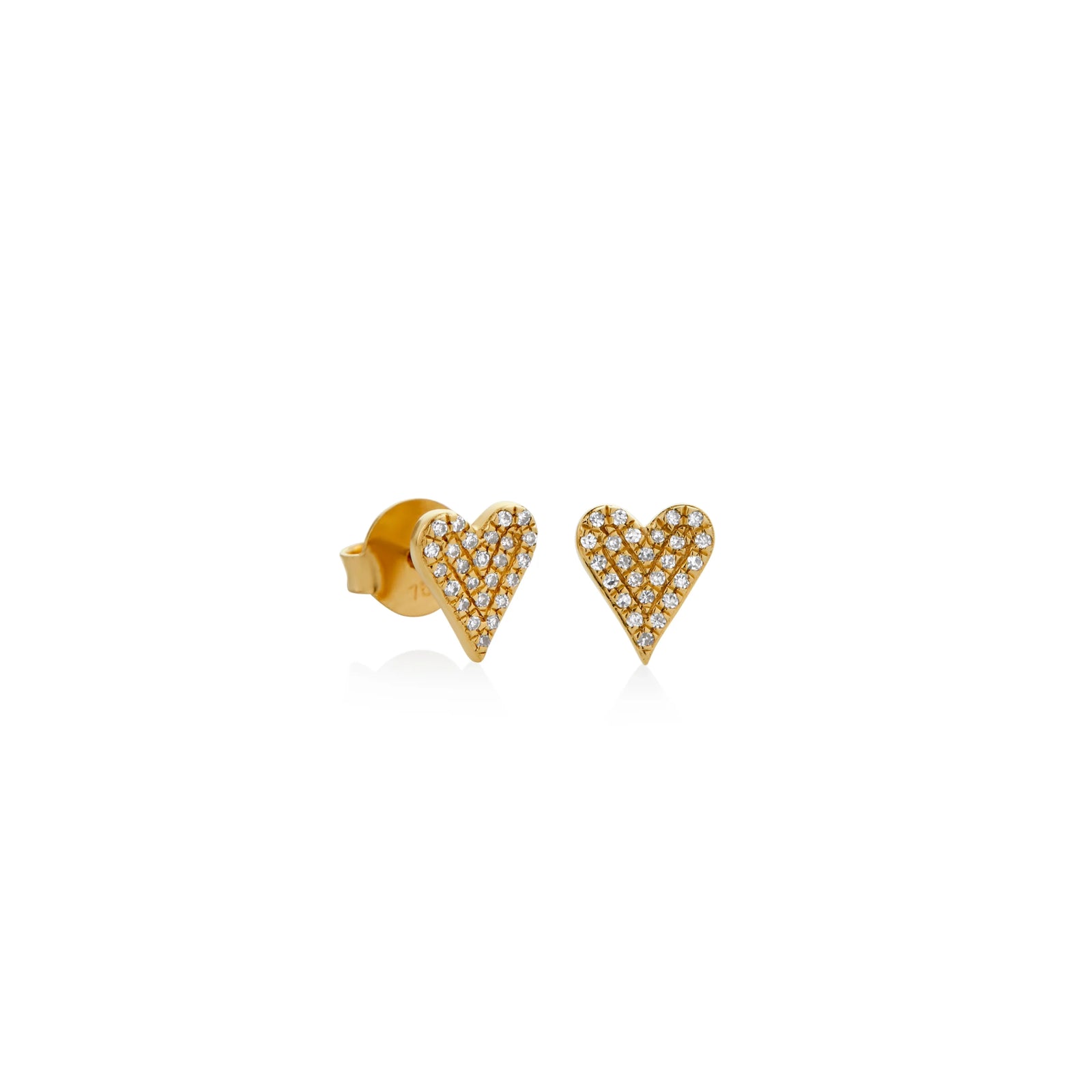 ARETES CORAZÓN DIAMANTES EN ORO 18K - Image 1