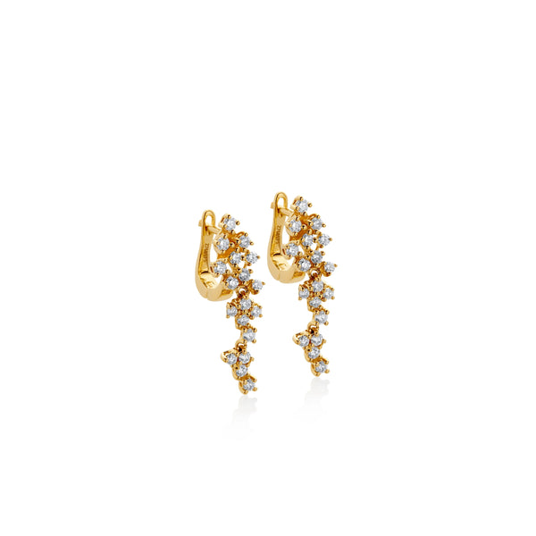 ARETES DIAMANTES COLGANTES EN ORO 18K
