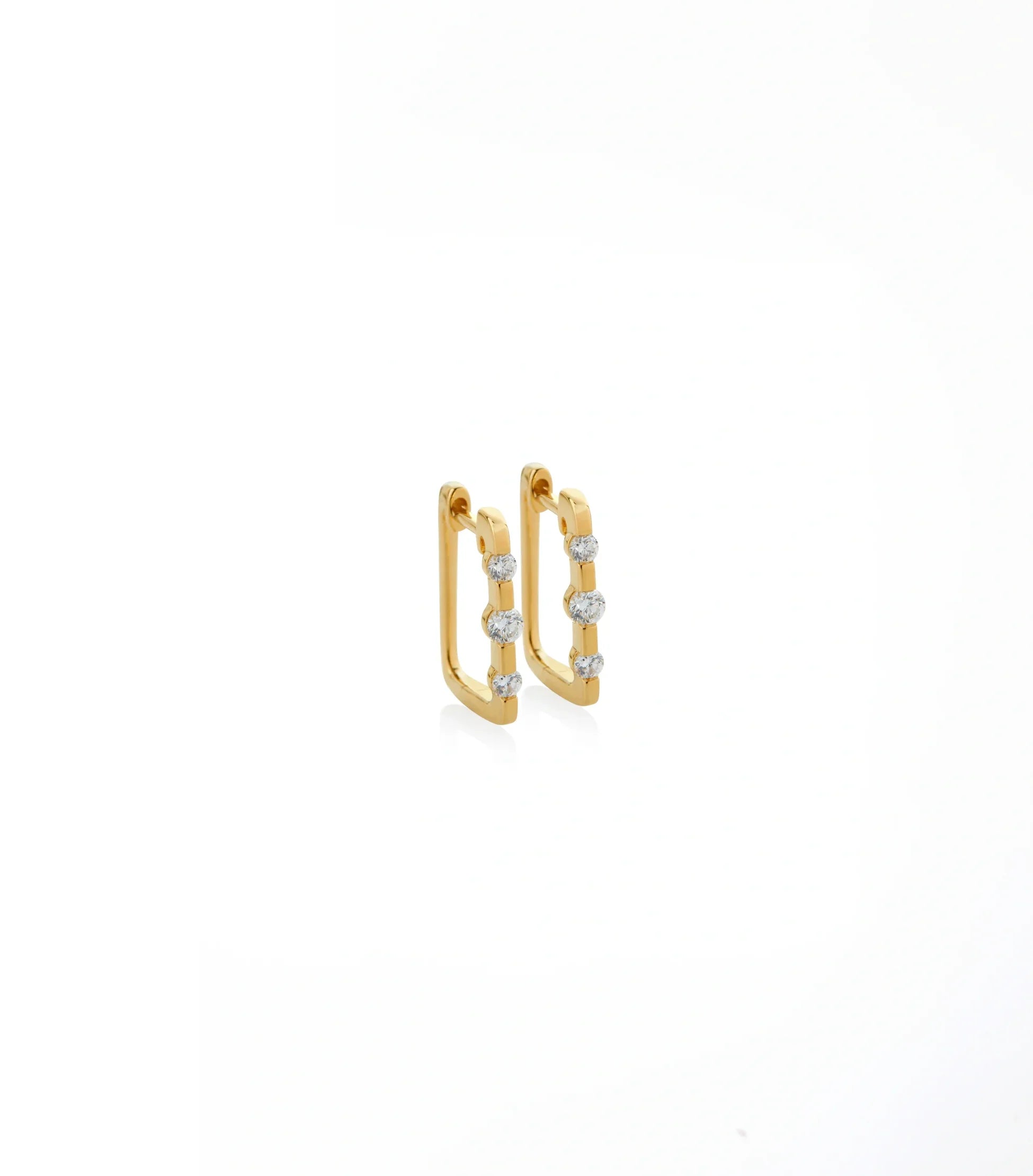 ARGOLLAS DIAMANTES RECTANGULARES EN ORO 18K - Gallery 1