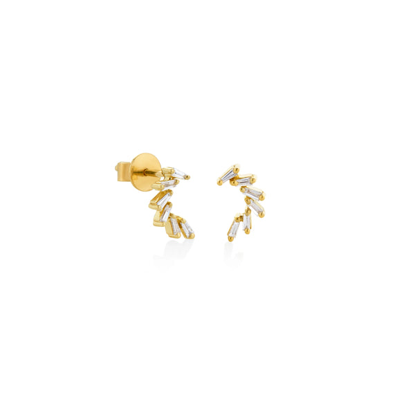 ARETES DIAMANTES EN CASCADA EN ORO 18K