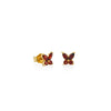 ARETES MARIPOSAS PIEDRAS GRANATE EN ORO 18K