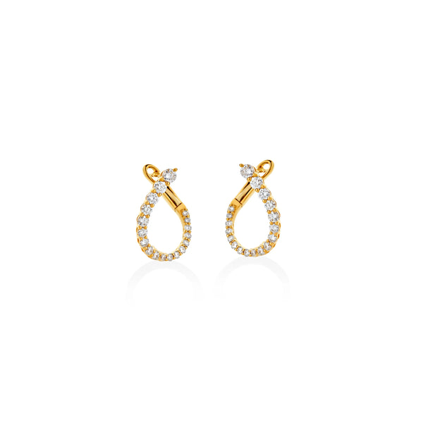 ARGOLLAS DIAMANTES GOTA TIRABUZÓN EN ORO 18K