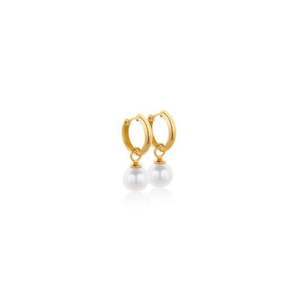 ARGOLLAS CON PERLA GRANDE EN ORO 18K