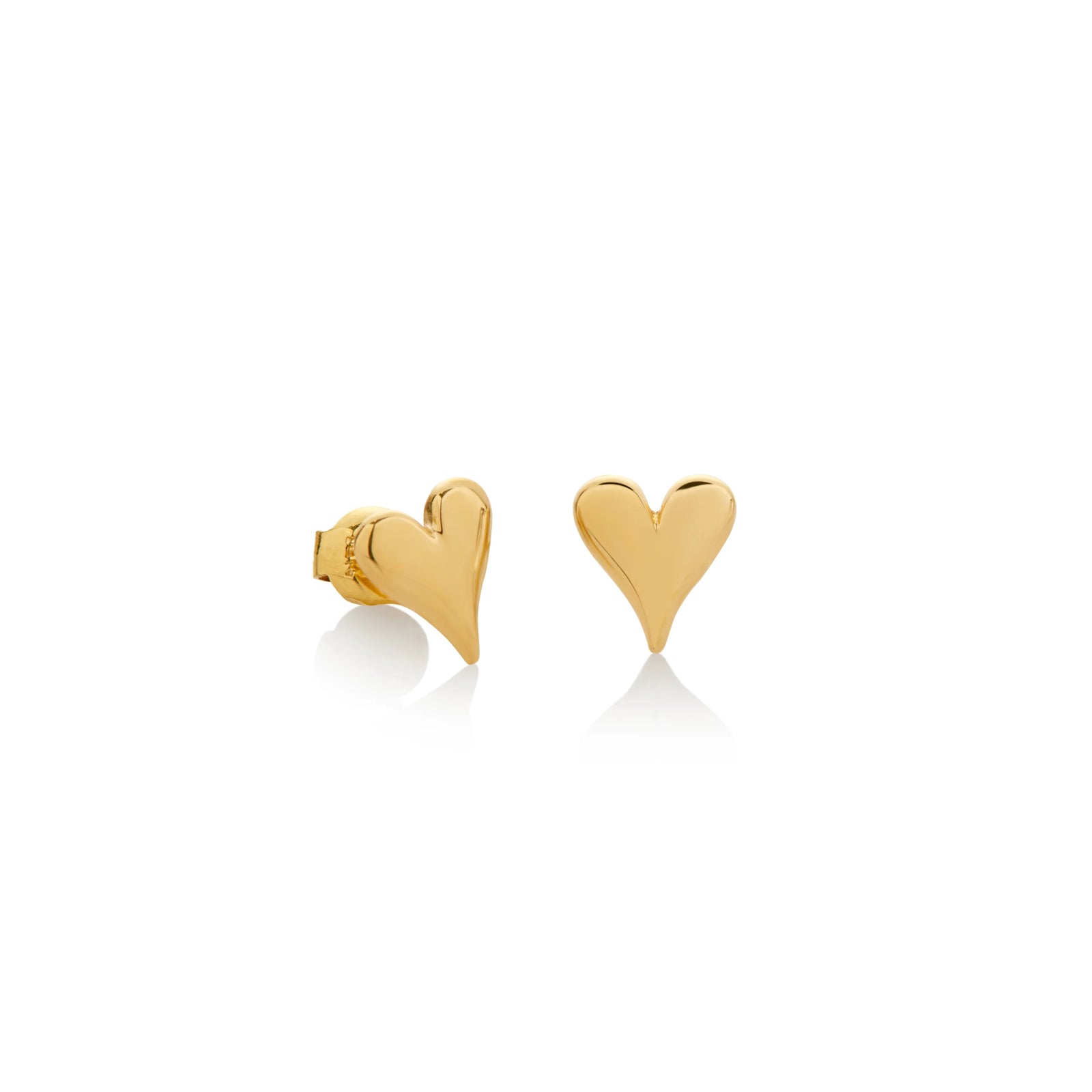 ARETES CORAZÓN BOMBÉ EN ORO 18K - Image 1
