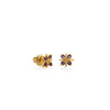 ARETES X CON AMATISTAS EN ORO 18K