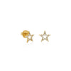 ARETES ESTRELLA CALADA DIAMANTES EN ORO 18K