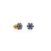 ARETES ROSETA ZAFIROS 0.72CT Y DIAMANTES 0.07CT EN ORO 18K