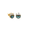 ARETES DIAMANTES Y TURMALINA VERDE EN ORO 18K