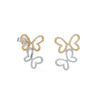 ARETES MARIPOSAS CON DIAMANTES EN ORO BLANCO Y AMARILLO 18K