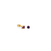 ARETES PIERCING PIEDRAS AMATISTA 0.20CT EN ORO 18K