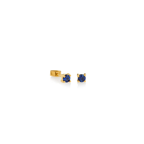 ARETES PIERCING PIEDRAS ZAFIRO 0.20CT EN ORO 18K
