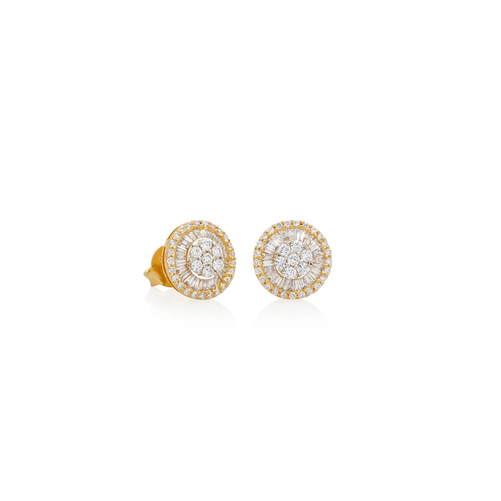 ARETES DIAMANTES BAGUETTE RAYOS EN ORO 18K - Image 1