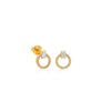 ARETES DIAMANTES CÍRCULO KARMA Y DIAMANTE BAGUETTE EN ORO 18K