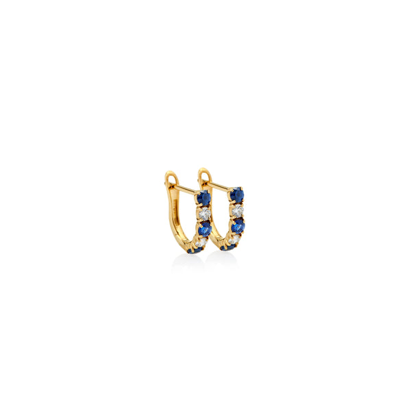 ARGOLLAS DIAMANTES Y ZAFIROS EN ORO 18K