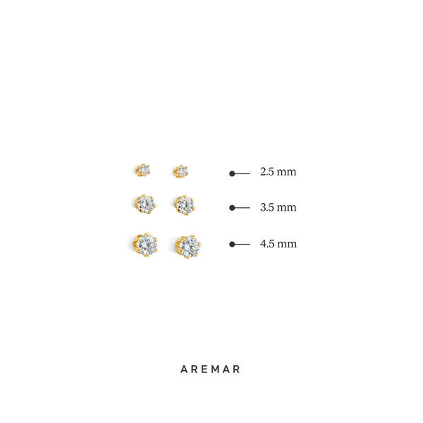 ARETES PIERCING ZIRCÓN EN ORO 18K - Secondary