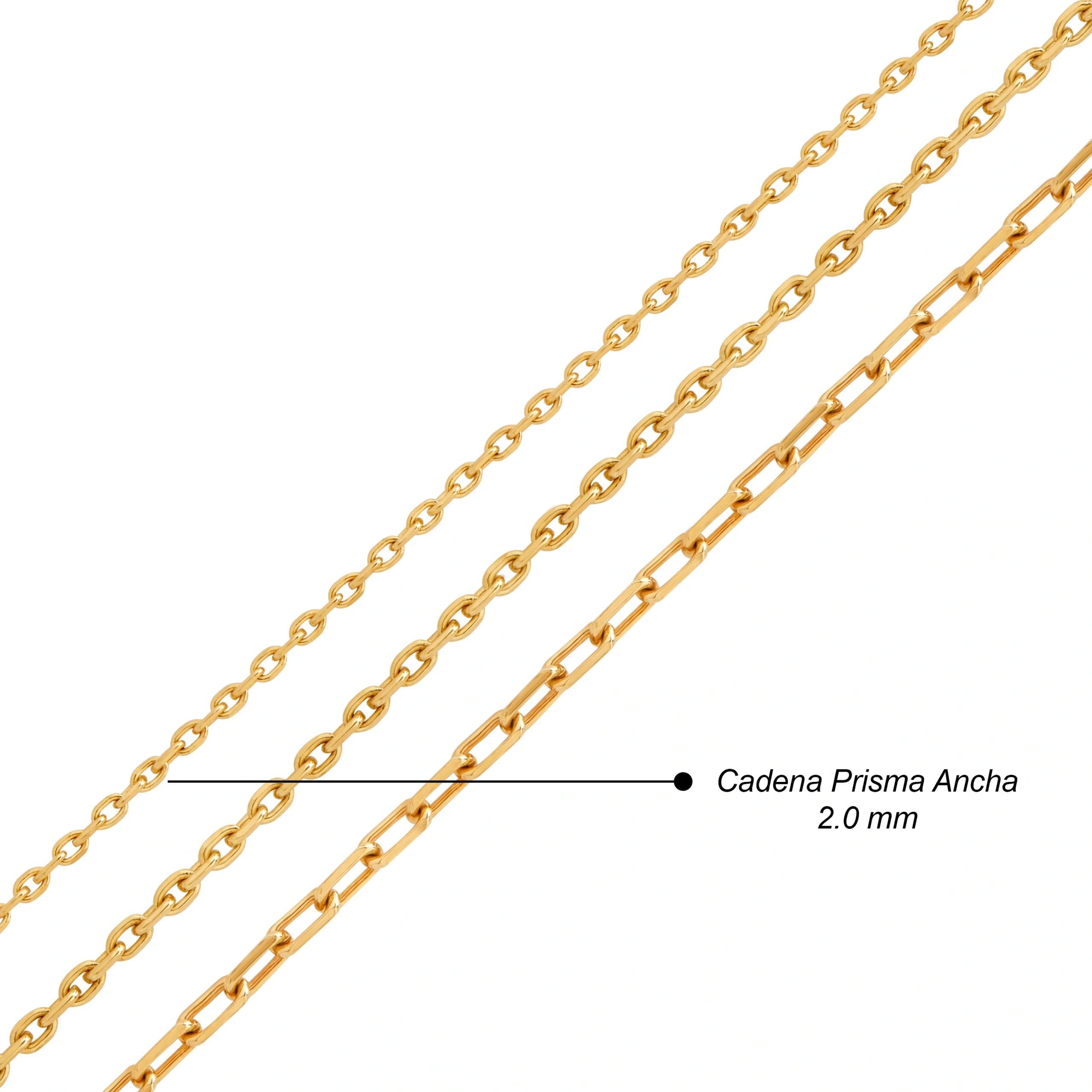 CADENA PRISMA ANCHA EN ORO 18K - Gallery 2