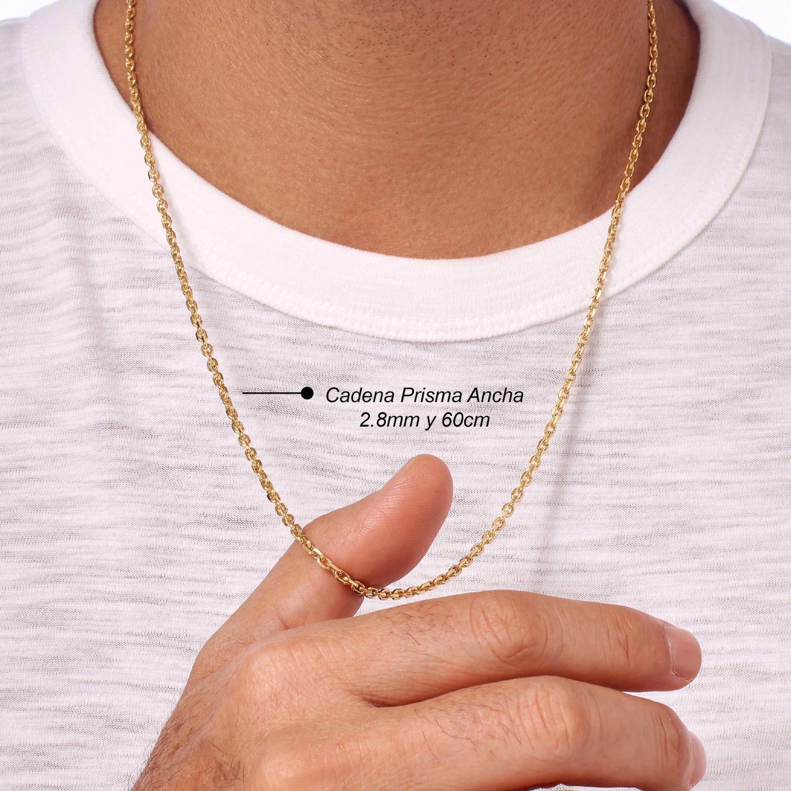 CADENA PRISMA ANCHA EN ORO 18K - Image 6