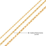CADENA PRISMA ANCHA EN ORO 18K - Thumbnail 3