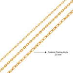 CADENA PRISMA ANCHA EN ORO 18K - Thumbnail 4