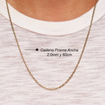 CADENA PRISMA ANCHA EN ORO 18K - Thumbnail 5