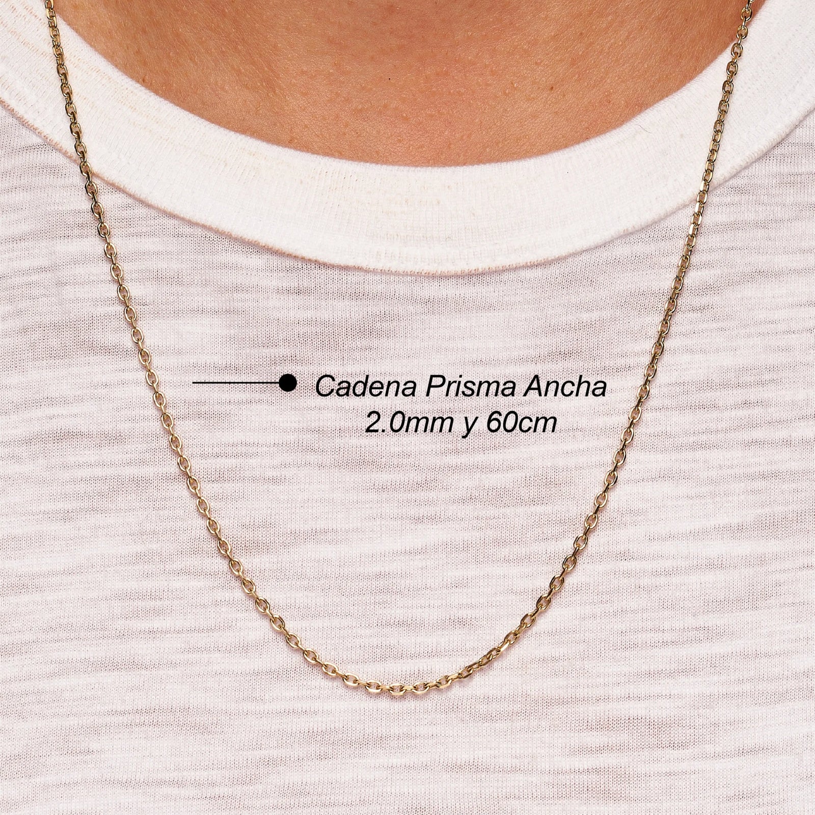 CADENA PRISMA ANCHA EN ORO 18K - Image 5