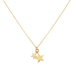COLLAR ESTRELLA DOBLE EN ORO 18K - Thumbnail 1