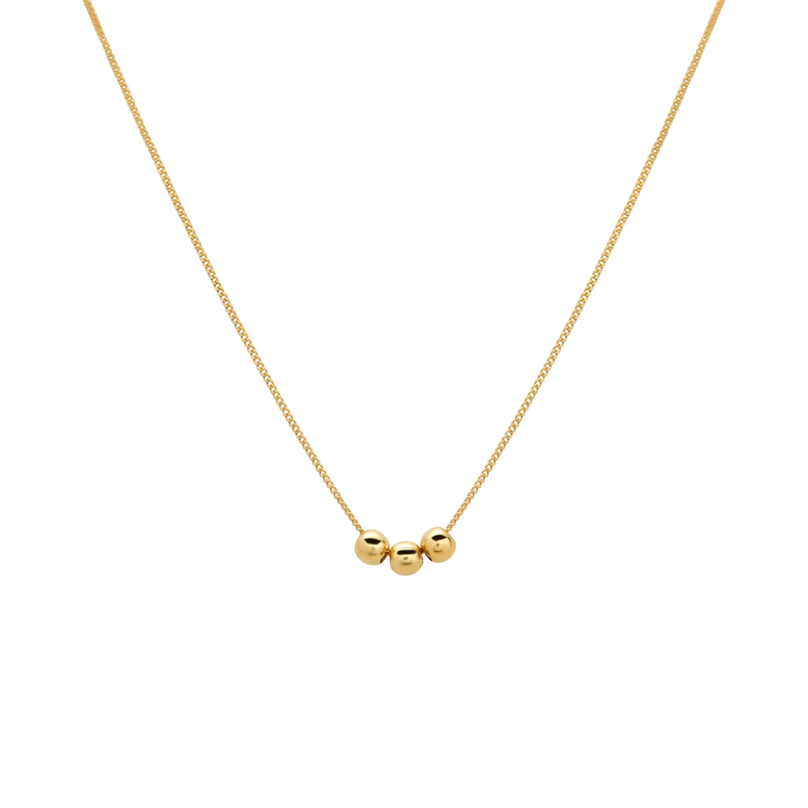 COLLAR BOLITA TRIPLE CADENA LOMO EN ORO 18K - Image 1