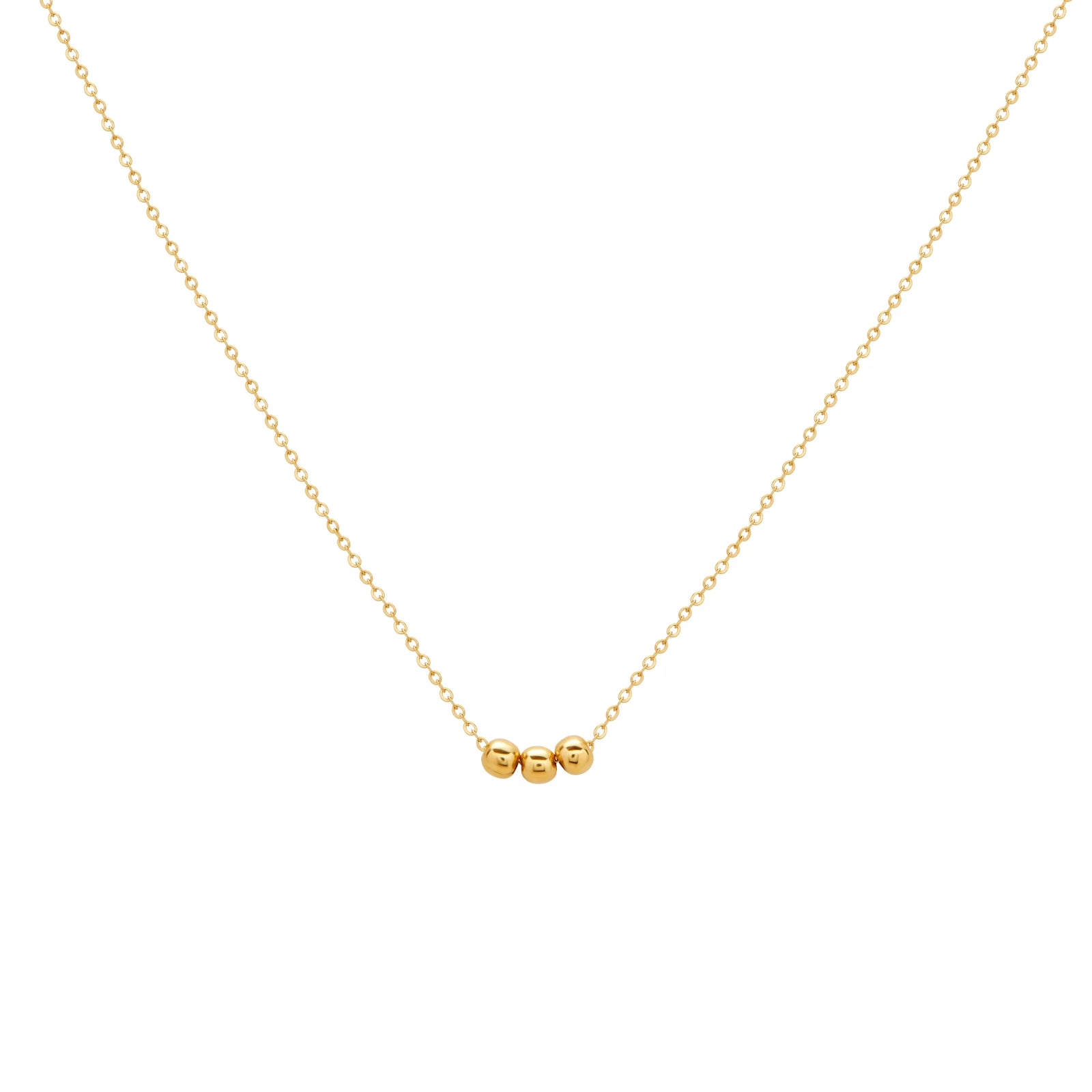 COLLAR BOLITA TRIPLE CADENA PRISMA EN ORO 18K - Image 1