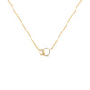 COLLAR DIAMANTES 2 AROS ENTRELAZADOS EN ORO 18K