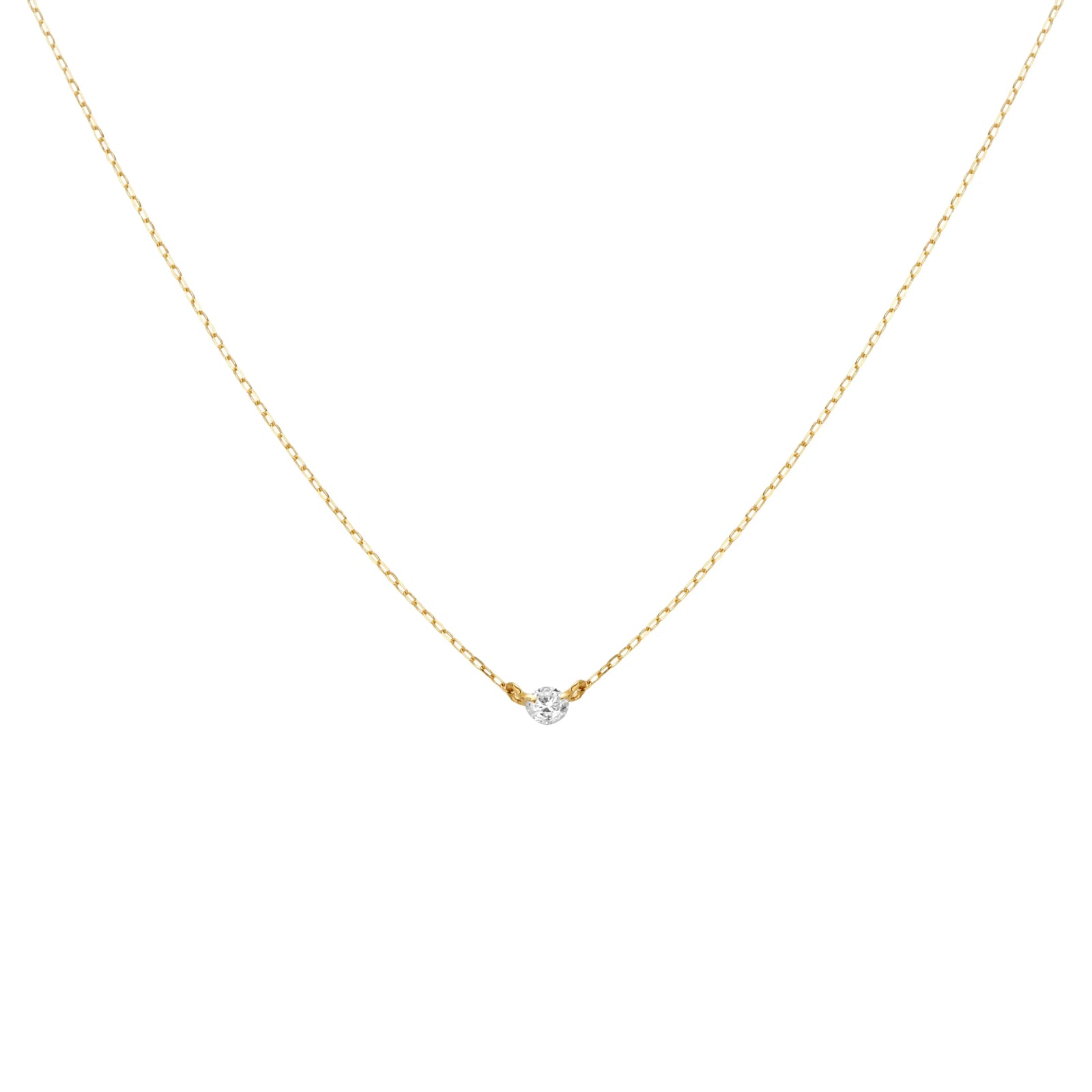 COLLAR PUNTO DE LUZ DIAMANTE SOLITARIO EN ORO 18K - Image 1