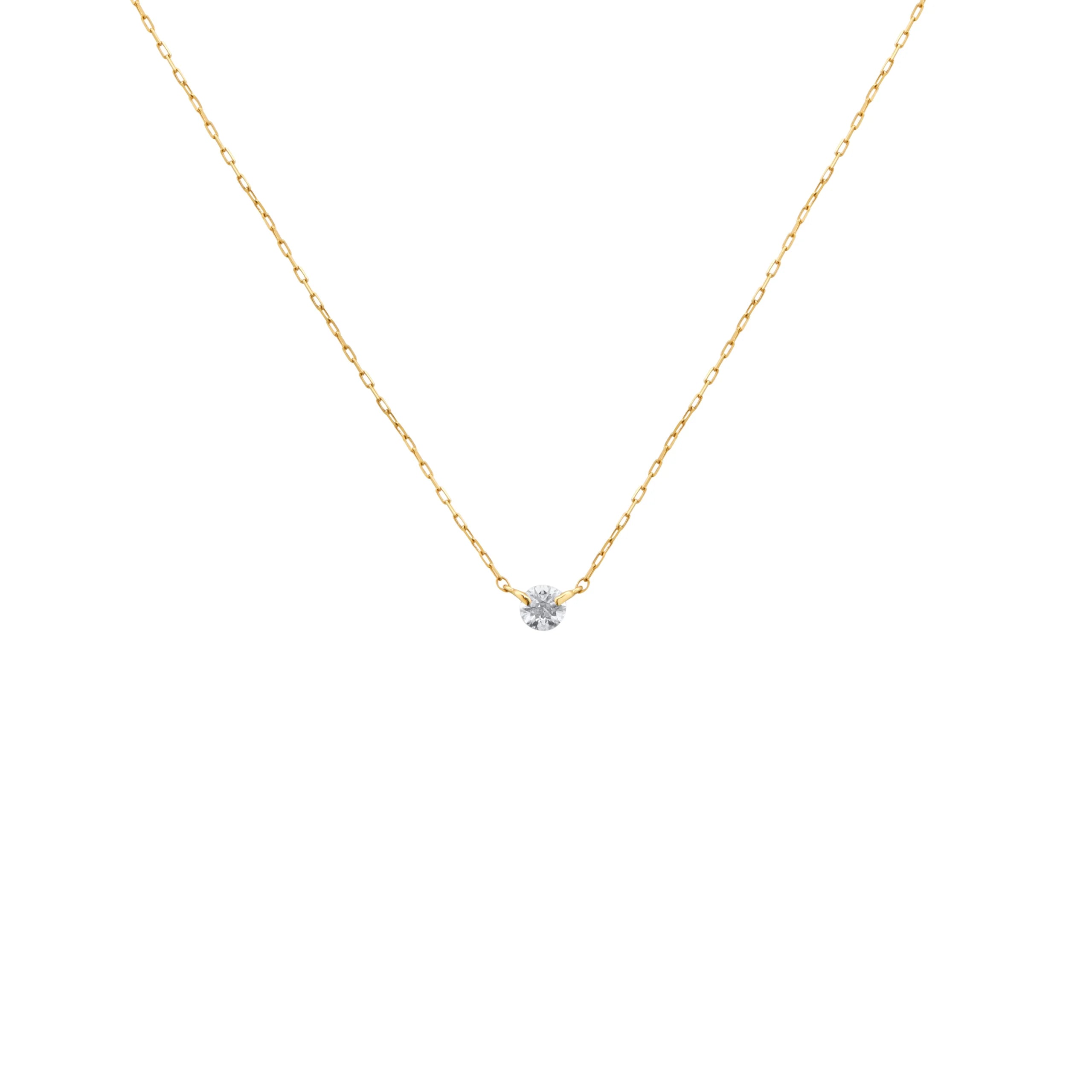 COLLAR PUNTO DE LUZ DIAMANTE SOLITARIO EN ORO 18K - Gallery 4