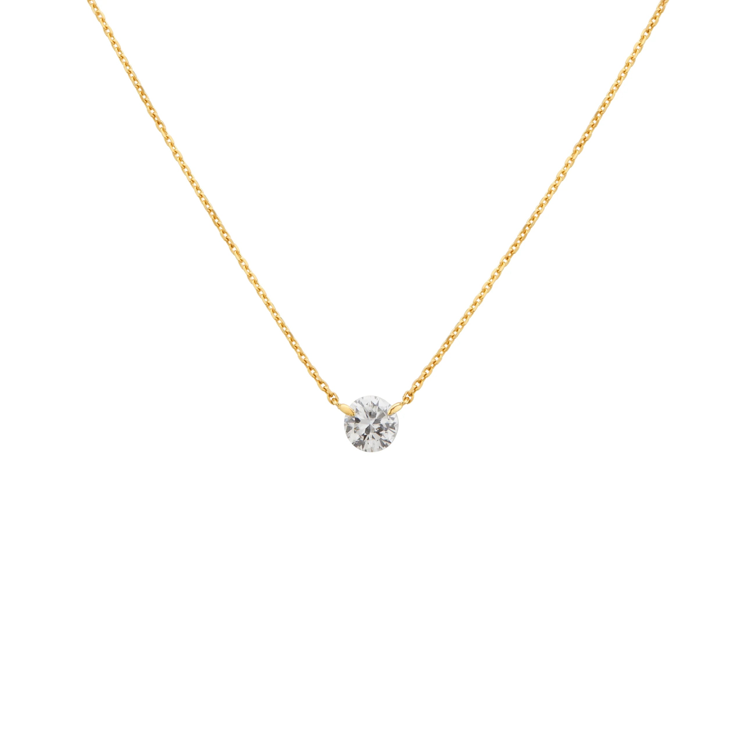 COLLAR PUNTO DE LUZ DIAMANTE SOLITARIO EN ORO 18K - Gallery 3