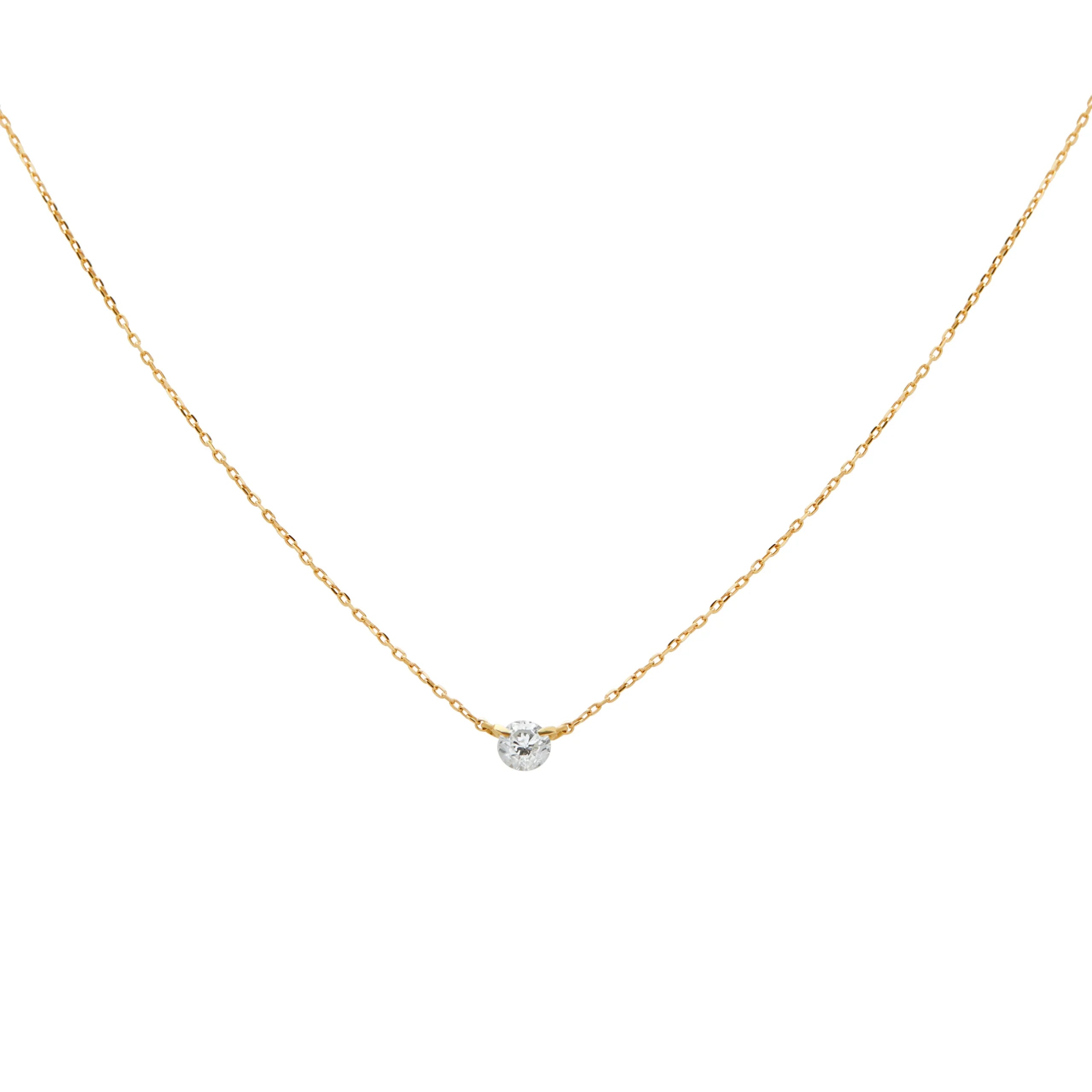 COLLAR PUNTO DE LUZ DIAMANTE SOLITARIO EN ORO 18K - Gallery 5