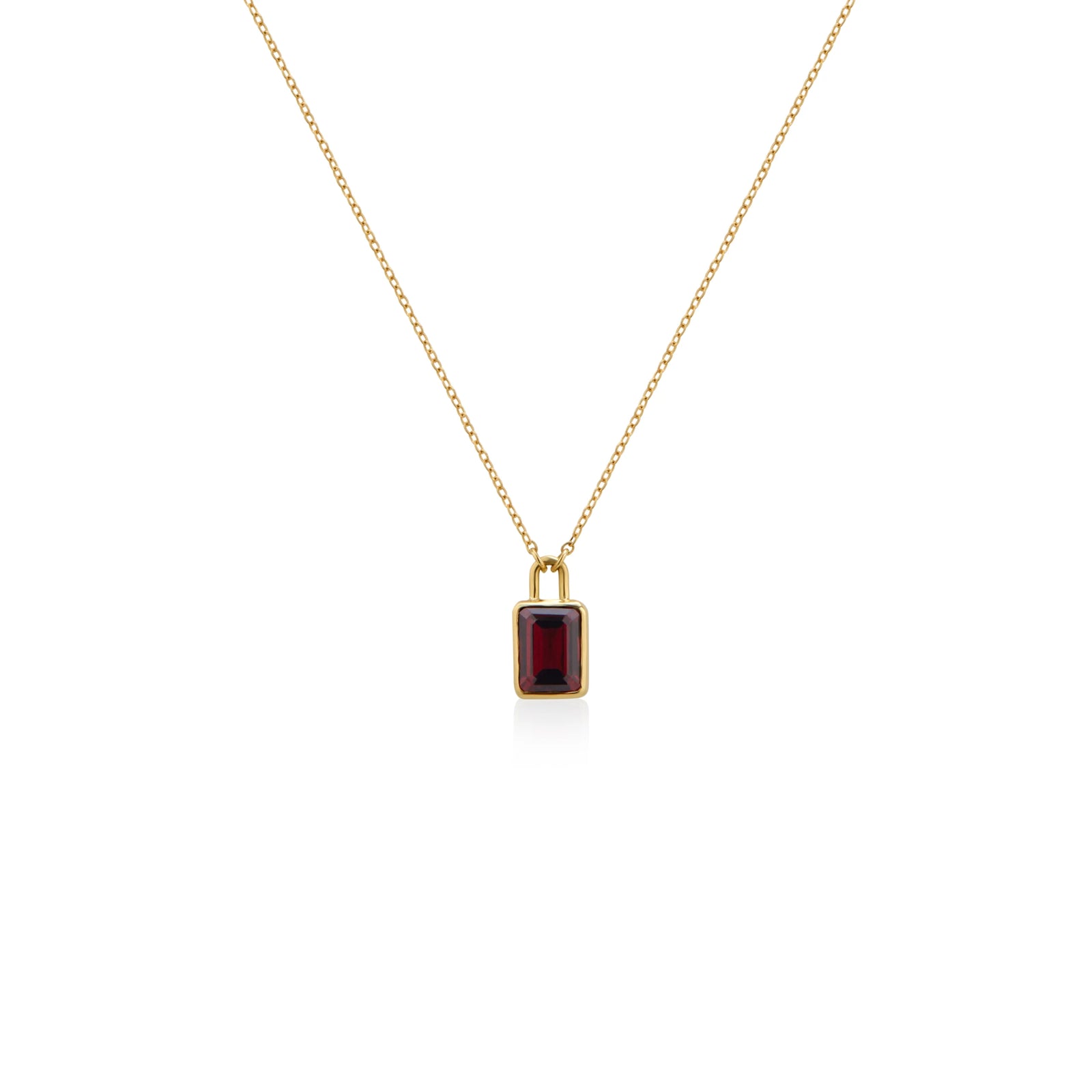 COLLAR PIEDRA OCTOGONAL RODOLITA EN ORO 18K - Image 1